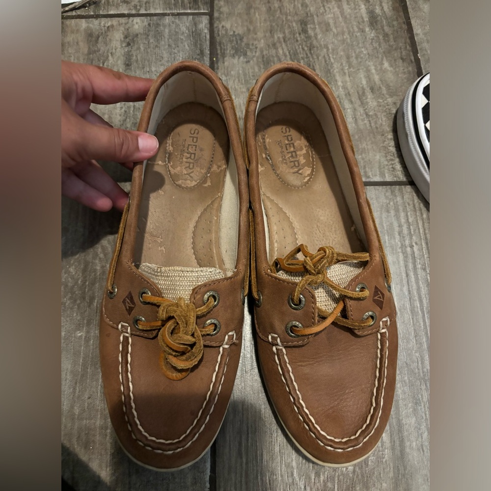 Sperry Firefish Linen Oat Boat Shoe SZ 7.5M